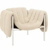Puffy loungefåtölj Eggshell-cream