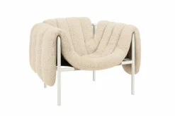Puffy loungefåtölj Eggshell-cream