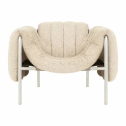 Puffy loungefåtölj Eggshell-cream
