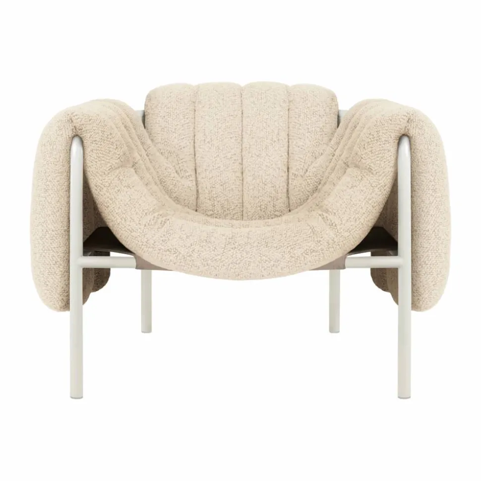 Puffy loungefåtölj Eggshell-cream