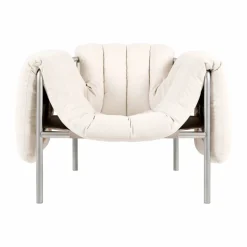 Puffy loungefåtölj Natural-rostfritt stål