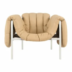 Puffy loungefåtölj Sand leather-cream