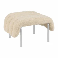 Puffy ottoman 58x67 cm Eggshell-rostfritt stål