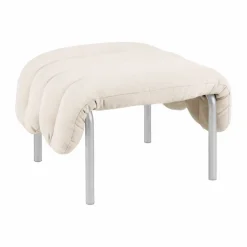 Puffy ottoman 58x67 cm Natural-rostfritt stål