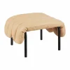 Puffy ottoman 58x67 cm Sand leather-black grey