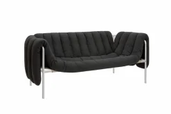 Puffy 2 5-sits soffa 205 cm Anthracite-rostfritt stål