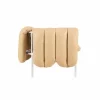 Puffy 2 5-sits soffa 205 cm Sand leather-rostfritt stål