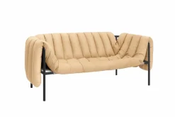 Puffy 2 5-sits soffa 205 cm Sand leather-black grey
