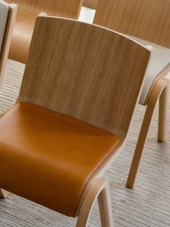 Ready stol klädd sits Natural oak-Audo Bouclé 02