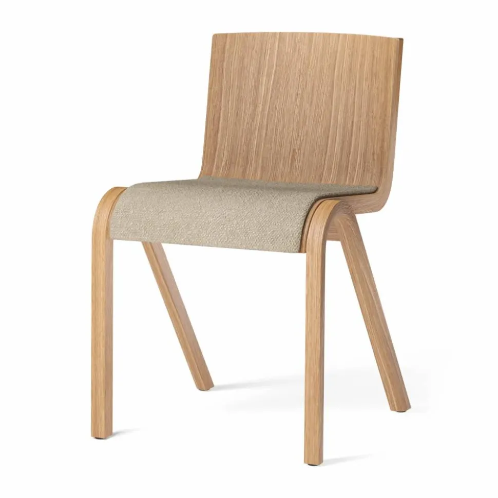 Ready stol klädd sits Natural oak-Audo Bouclé 02