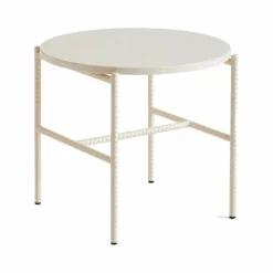 Rebar sidobord Ø45 cm Beige marble-alabaster