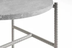 Rebar sidobord Ø45 cm Grey marble-fossil