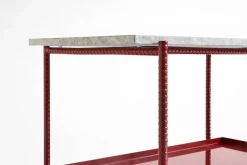 Rebar sidobord 75x44x55 cm Grey marble-barn red
