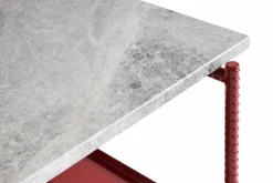 Rebar sidobord 75x44x55 cm Grey marble-barn red