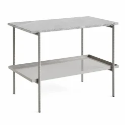 Rebar sidobord 75x44x55 cm Grey marble-fossil