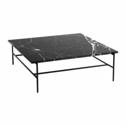 Rebar soffbord 100x104x33 cm Svart marmor-svart stativ