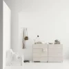 Relief byrå bred med ben 82x92 2 cm beige