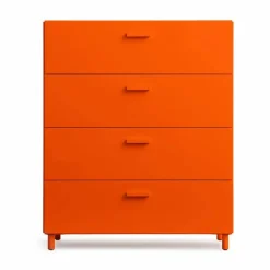 Relief byrå bred med ben 82x92 2 cm orange