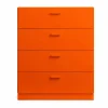 Relief byrå bred med sockel 82x92 2 cm orange