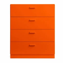 Relief byrå bred med sockel 82x92 2 cm orange