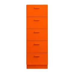 Relief byrå hög med sockel 41x115 cm orange