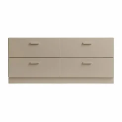 Relief byrå låg med sockel 123x46 6 cm beige