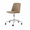 Rely HW30 kontorsstol tyg re-wool 458 brun aluminiumstativ