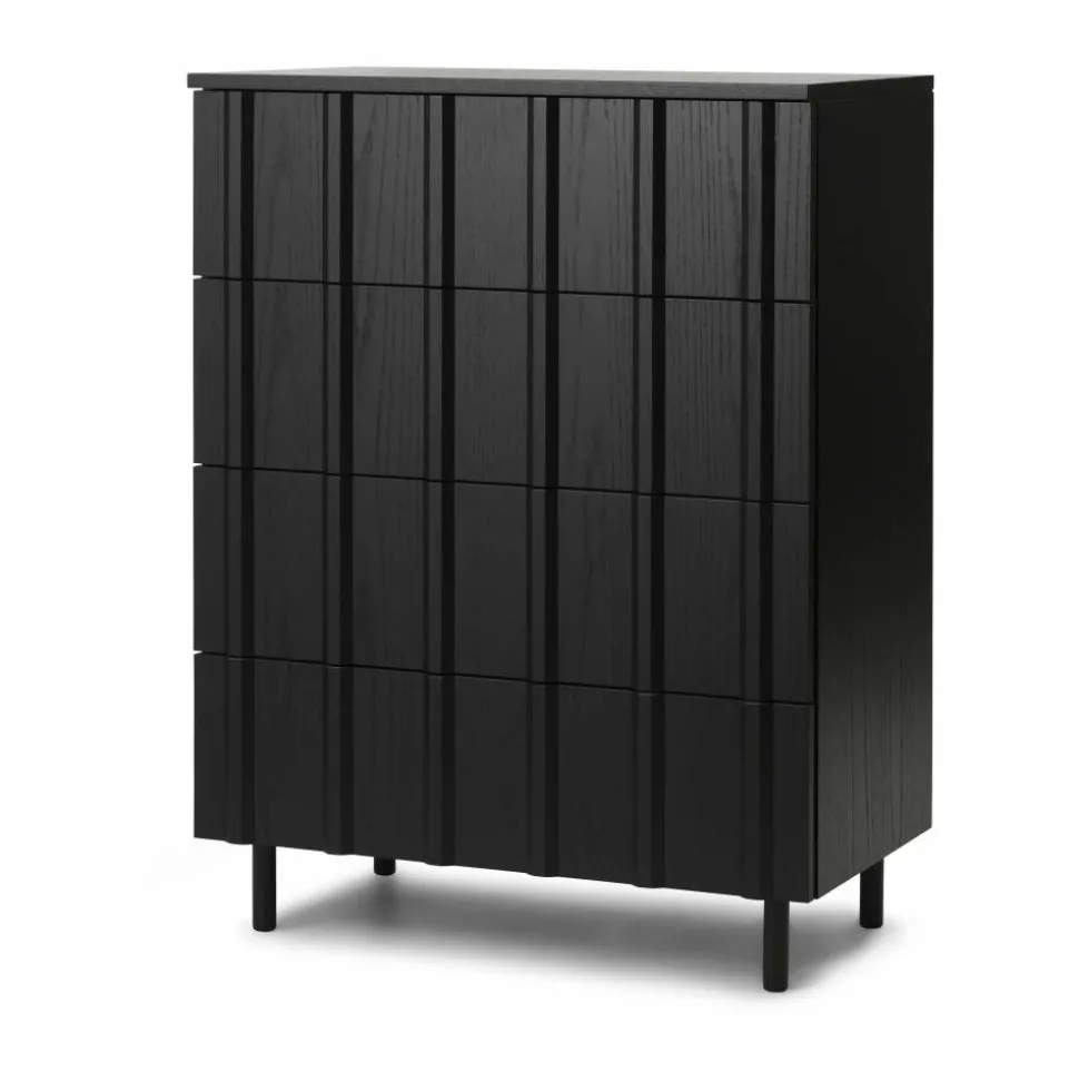 Rib dresser 4 lådor Soft Black