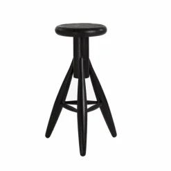 Rocket barpall Svart lackerad ek