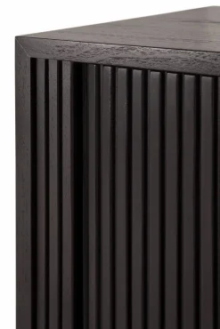 Roller Max TV-bänk Lackad teak-svart-2 dörrar