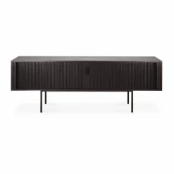 Roller Max TV-bänk Lackad teak-svart-2 dörrar