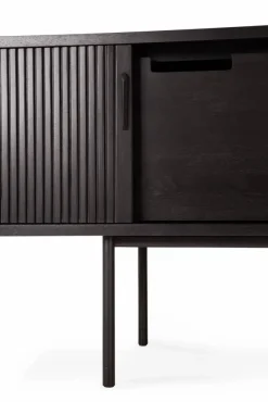 Roller Max TV-bänk Lackad teak-svart-2 dörrar