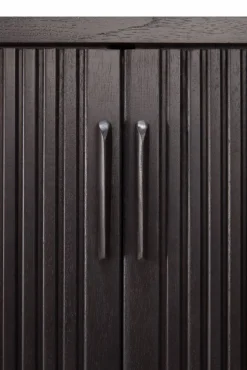 Roller Max TV-bänk Lackad teak-svart-2 dörrar