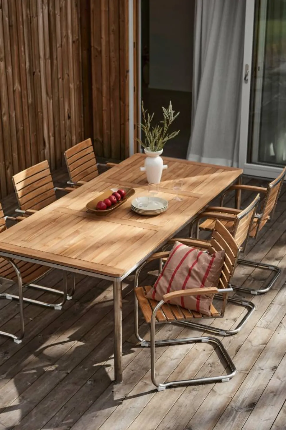 Rörvik matstol Teak-rostfritt stål