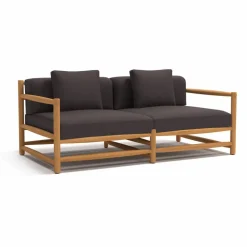 Saltholm soffa teak-gråbrun dyna