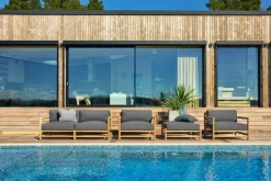 Saltholm soffa teak-gråbrun dyna