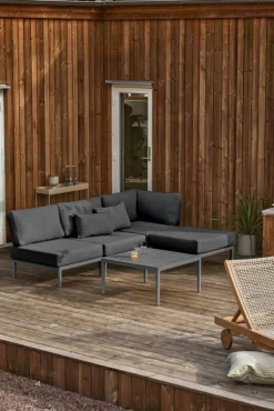 Santander soffbord 78x78x40 cm Grå aluminium