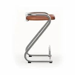 S70-3 barpall Elmo Nordic läder Cognac-kromstativ