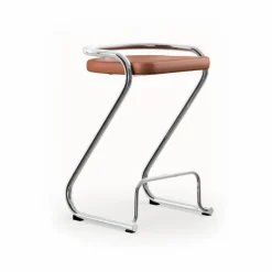 S70-3 barpall Elmo Nordic läder Cognac-kromstativ