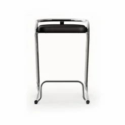 S70-3 barpall Elmo Nordic läder Svart-kromstativ