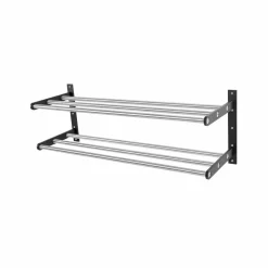 Scherlin skohylla 12 stål/svart svartlackerad aluminium