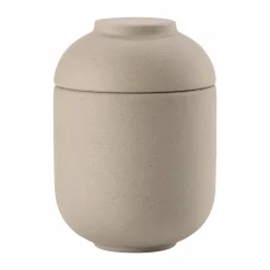 Sensu burk med lock Ø6 5x9 cm Taupe