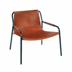 September loungestol Cognac-svartlackat stålstativ