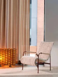 Serpentine fåtölj Fårskinn Espresso-krom