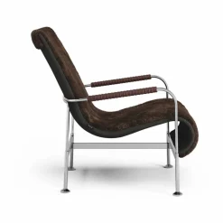 Serpentine fåtölj Fårskinn Espresso-krom-Tärnsjö Tobacco