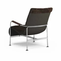 Serpentine fåtölj Fårskinn Espresso-krom-Tärnsjö Tobacco