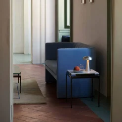 Sett LN11 sidobord Bianco carrara-dark chrome