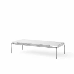 Sett LN12 soffbord Bianco carrara-dark chrome