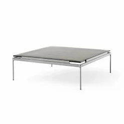 Sett LN13 soffbord Smoked cast glass-dark chrome