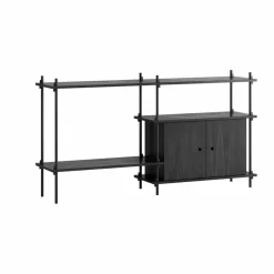 Shelving System hylla med skåp Black 163x85x35 cm S.85.2.C